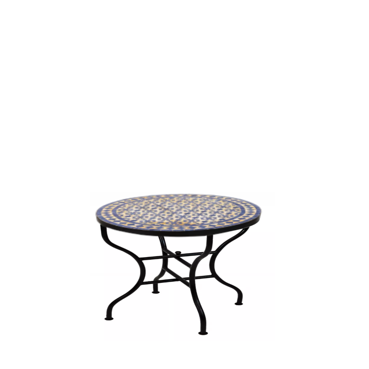 Moroccan Mosaic Table, Albaicin Beige and Blue, 60 cm diamet
