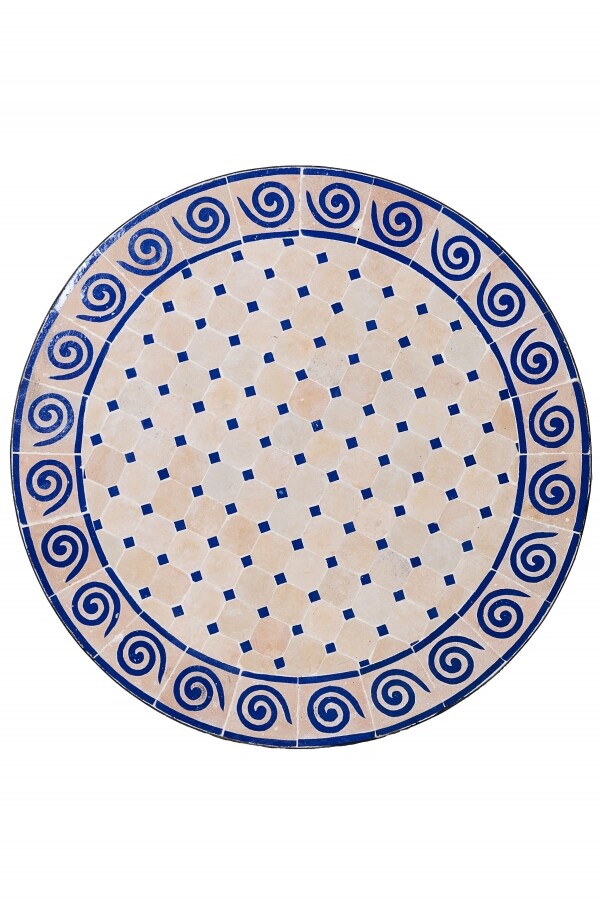 Oriental Mosaic Tile: Spiral, Natural/Bl box